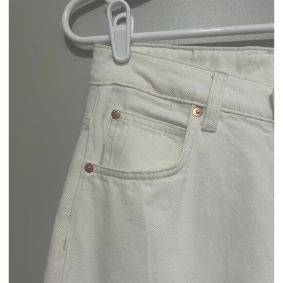 &Denim Women 90’s Baggy Jeans Cream Ultra High Waist Size 4 - Picture 2 of 7